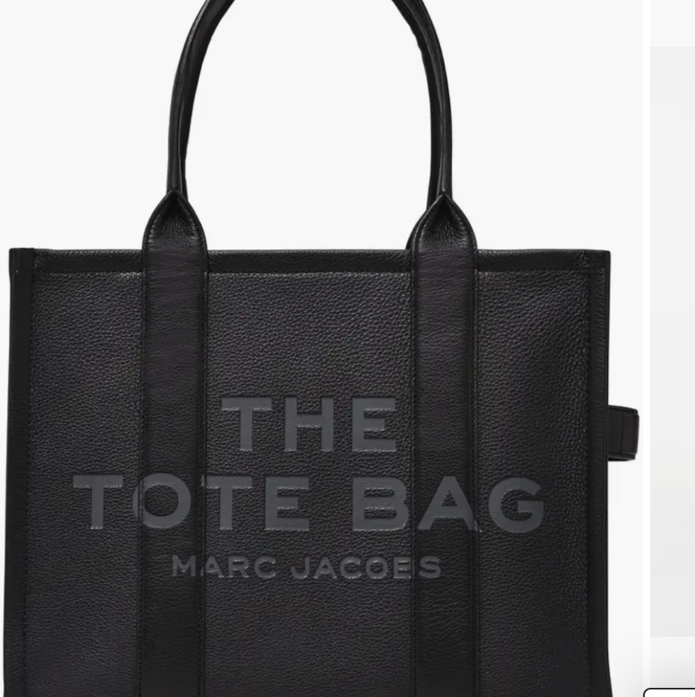 Marc Jacobs Black Structured Tote Bag with Minimalist Design